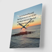 AWE-INSPIRING JOHN 3:16 SUNRISE VIERKANTE KLOK (Hoek)