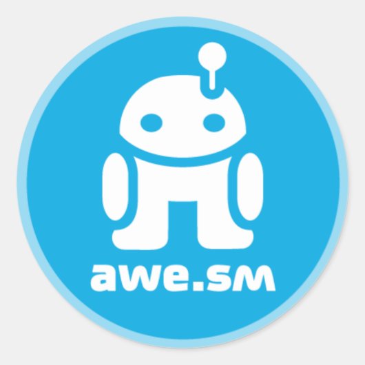 awe.sm-o Sticker (lichtblauw) (Voorkant)