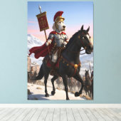 Awesome anthropomorphic Italian Spinone dog canvas Afdruk (Insitu (Houten vloer))