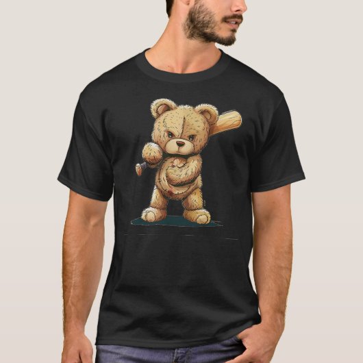 Awesome Baseball Teddy bear T-shirt (Voorkant)
