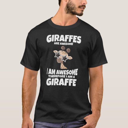Awesome Cartoon I am a Giraffe Shirt for Giraffe L (Voorkant)