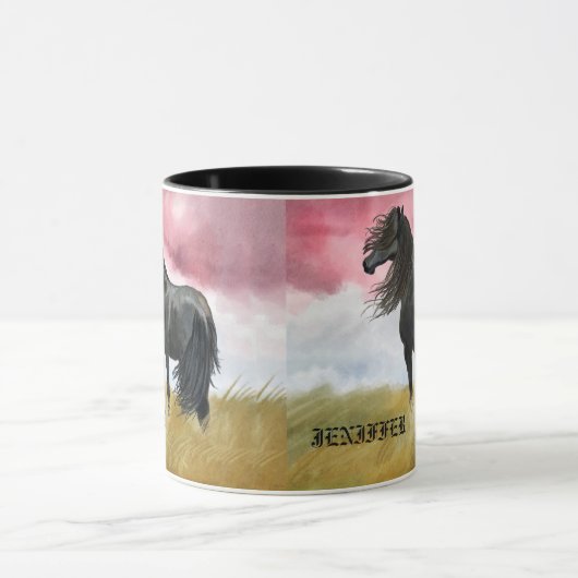 Awesome Cheval Aquarelle café Mug (Centre)
