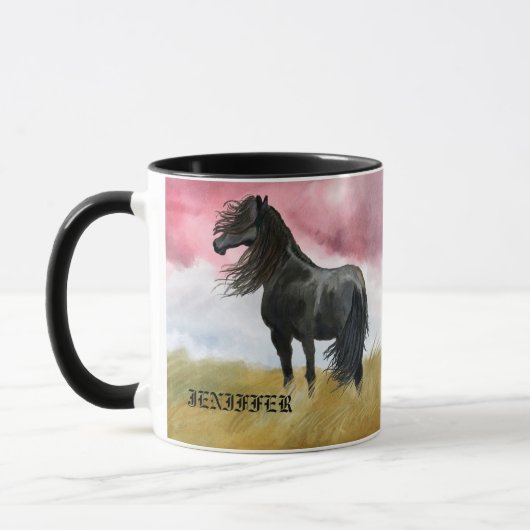 Awesome Cheval Aquarelle café Mug (Gauche)