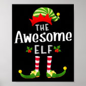 Awesome Christmas Elf Matching Pajama X-mas Party Poster (Voorkant)