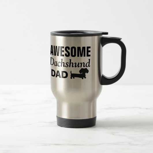 Awesome Dachshund Papa Voyage Acier Inoxydable Mug (Droit)