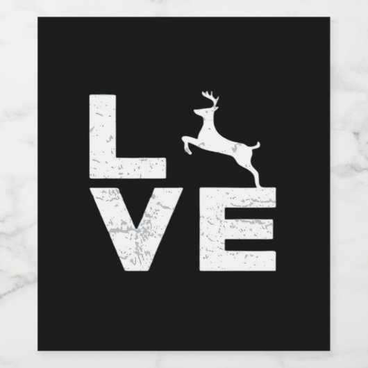 Awesome Deer Lover Trendy Aesthetic Design Wijn Etiket (Enkel label)