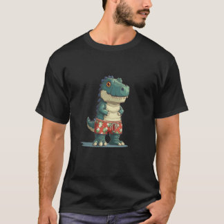 Awesome Dinosaur for Swim Shorts and Holiday Lover T-shirt