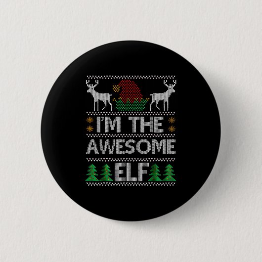 Awesome Elf Matching Family Group Christmas Party Ronde Button 5,7 Cm (Voorkant)