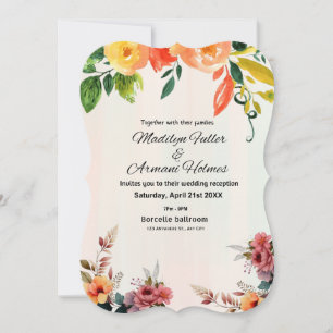 Awesome Floral Aquarelle Faire-part de mariage