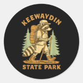 Awesome Keewaydin State Park, Ny Hiking Racoon Hik Ronde Sticker (Voorkant)