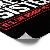 Awesome Like My Sister Sarcastic Funny Brother Poster (Hoek)