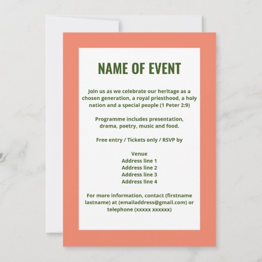 Awesome Melanin Black History Mois Invitation (Dos)