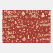 Awesome Merry Christmas phrase pattern Inpakpapier Vel (Voorkant)