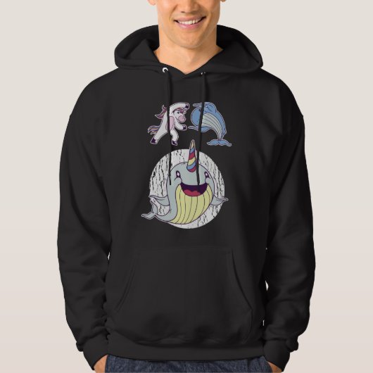 Awesome Narwhal Unicorns Of The Sea Hoodie (Voorkant)