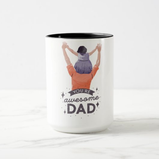 Awesome Papa Café Mug - Cadeau parfait pour le mei (Centre)