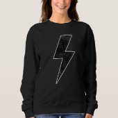 Awesome Retro Distressed BLACK & WHITE LIGHTNING B Trui (Voorkant)