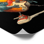 Awesome Robin Bird With Electric Guitar For Boys A Poster (Hoek)