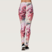 Awesome Rose Chrysanthemum Fleurs Leggings (Dos)