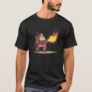 Awesome Santa Claus with Flamethrower Costume T-shirt