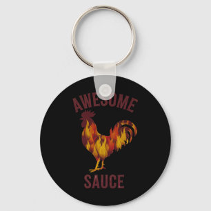 Awesome Sauce Haan Kip Saus Mannen Vrouwen Huisdie Sleutelhanger