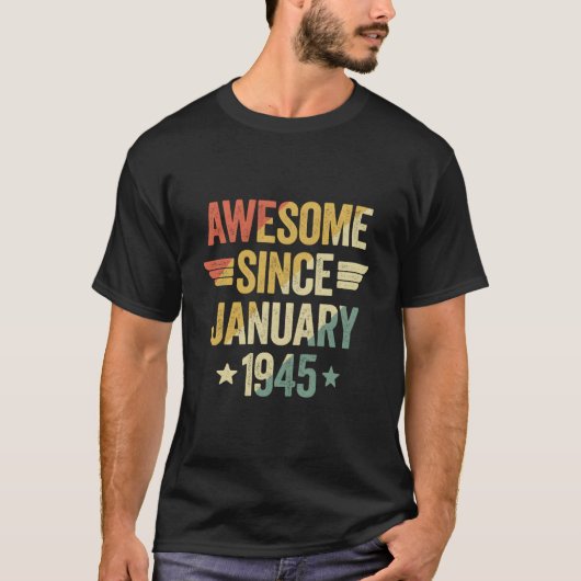 Awesome Since 1945 January T-shirt (Voorkant)