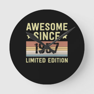 Awesome Since 1957 Retro 65 Years Old Birthday Ronde Klok