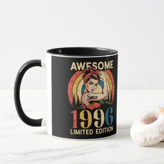 Awesome Since 1996 Retro 30th Women's Birthday Mok (Met donut)