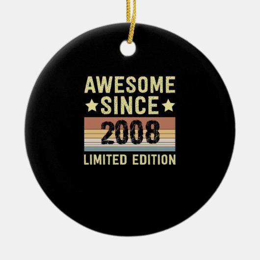Awesome Since 2008 Keramisch Ornament (Voorkant)