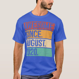 Awesome Since August 2020 2nd Birthday Gift 2 Year T-shirt