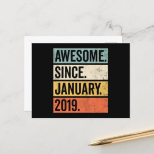 Awesome Since January 2019 Birthday Briefkaart