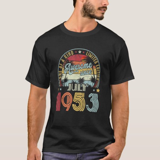 Awesome Since July 1953 One Of A Kind T-shirt (Voorkant)