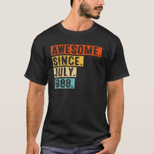 Awesome Since July 1988 Vintage 34th Birthday T-shirt
