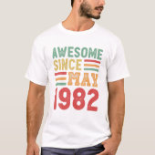 Awesome Since May 1982 40Th Birthday Retro Gift T-shirt (Voorkant)
