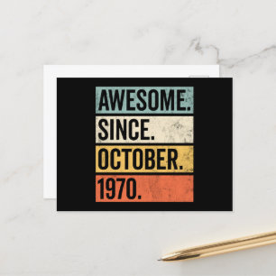 Awesome Since October 1970 Birthday Briefkaart