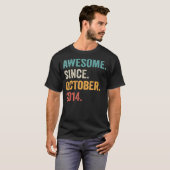 Awesome Since October 2014 8th Birthday 8 Years O T-shirt (Voorkant volledig)