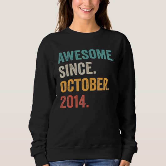 Awesome Since October 2014 8th Birthday  8 Years O Trui (Voorkant)
