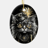 Awesome Steampunk Cat  Keramisch Ornament (Achterkant)
