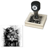Awesome Steampunk Cat  Rubberstempel (Gestempeld)