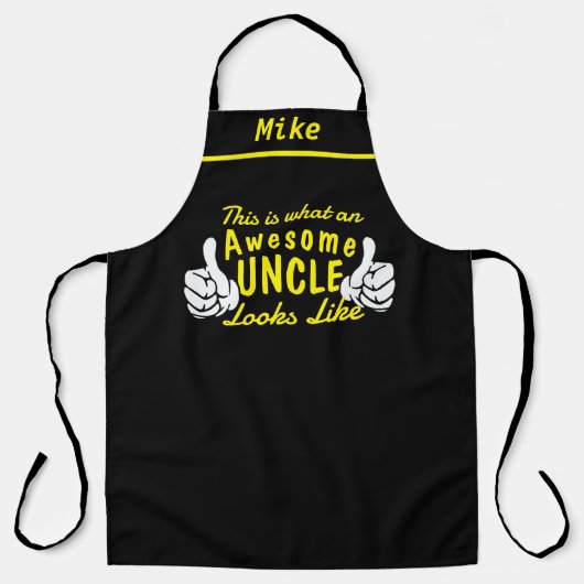 Awesome Uncle Apron - Custom Name Personalized Schort (Voorkant)