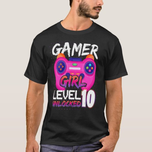 Awesome Video Games Controller Level 10 Unlocked G T-shirt (Voorkant)