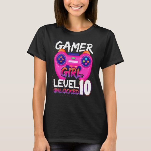 Awesome Video Games Controller Level 10 Unlocked G T-shirt (Voorkant)