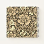 Awesome Vintage Sepia Floral Pattern  Notitieboek (Achterkant)