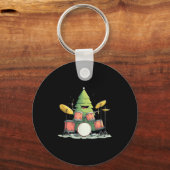 Awesome Xmas Tree With Drums For Rocking Christmas Sleutelhanger (Voorkant)