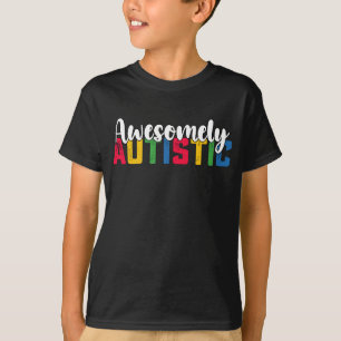Awesomely Autistische Autisme Jonge Meisje Familie T-shirt