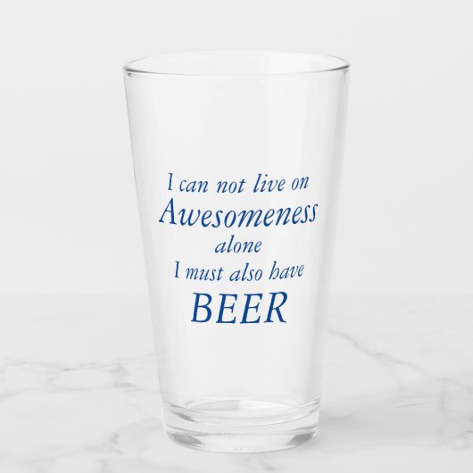 Awesomeness en BIER Grappig glas (Voorkant)