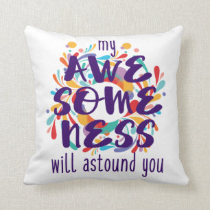 Awesomeness (Paarse)-Kies achtergrondkleur Kussen