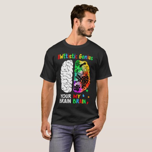 Awetistic Genius Brain Autism Awareness Month Puzz T-shirt (Voorkant volledig)