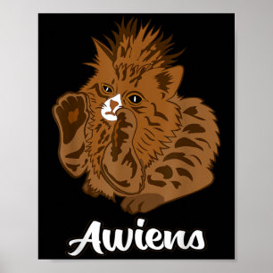 Awiens Cat Meme voor Mannen Vrouwen Meisjes Kinder Poster
