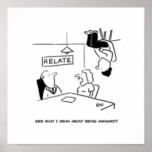 Awkward echtgenoot op het plafond poster