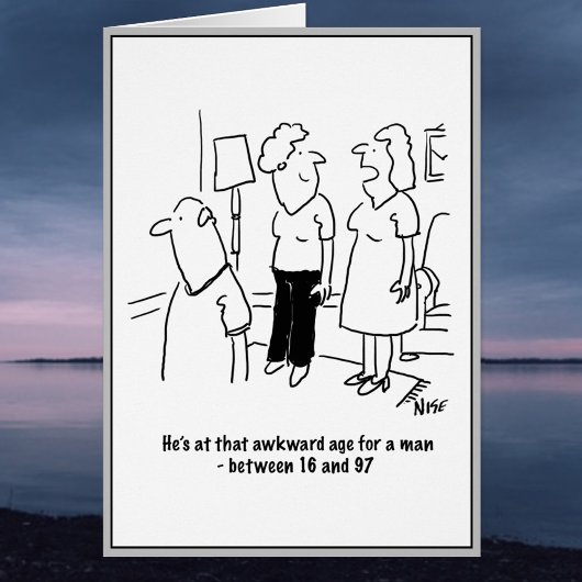 Awkward-leeftijd voor een man.